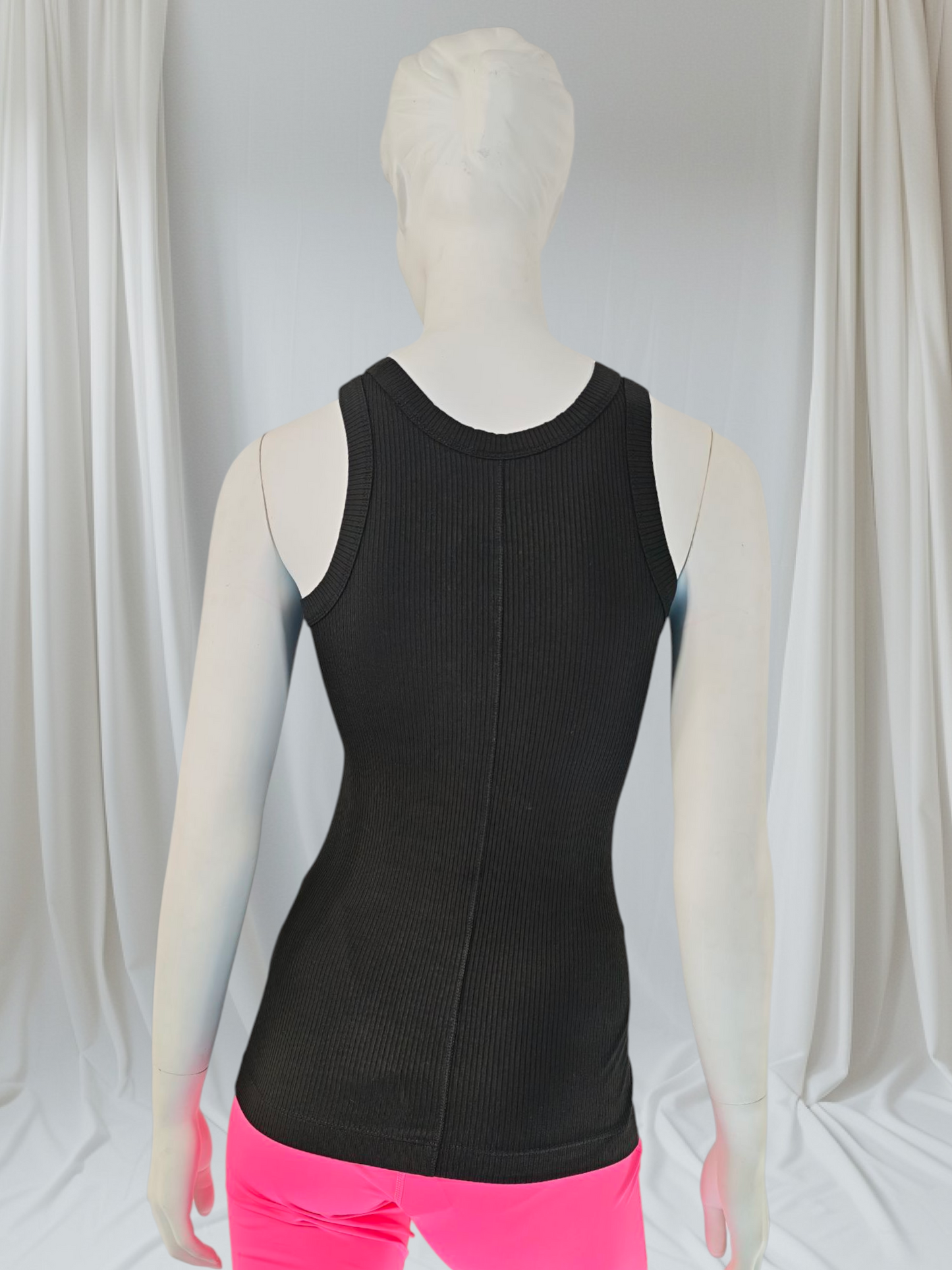 Calvin Klein – Débardeur côtelé noir en modal