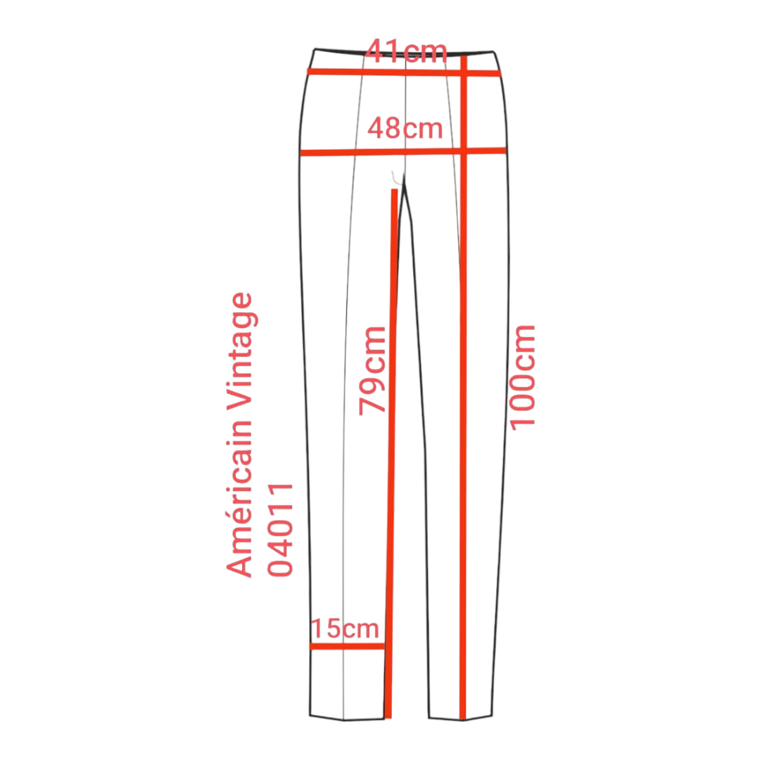 Américain Vintage – Pantalon droit fluide vert foncé