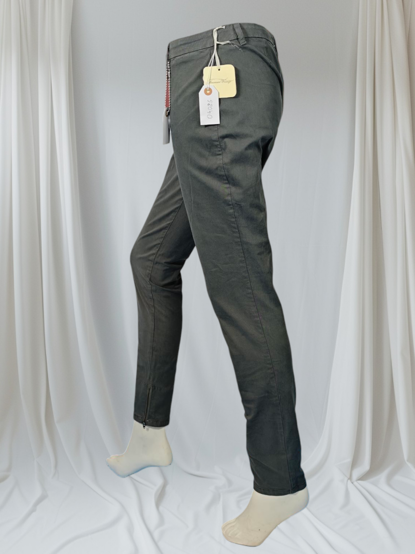 Américain Vintage – Pantalon ajusté gris métallisé