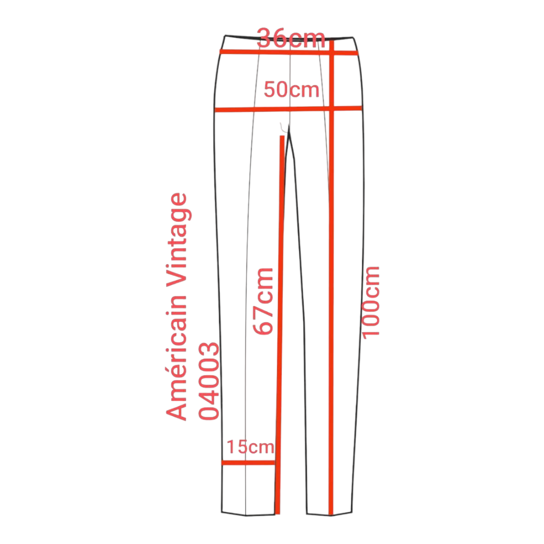 Américain Vintage – Pantalon casual à taille élastique et zip