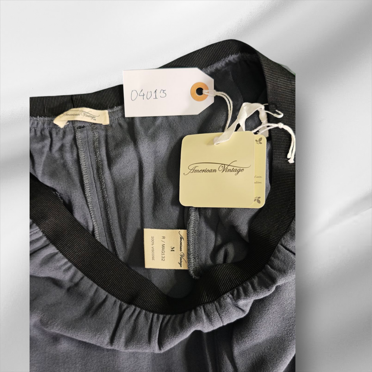 Américain Vintage – Pantalon droit fluide gris