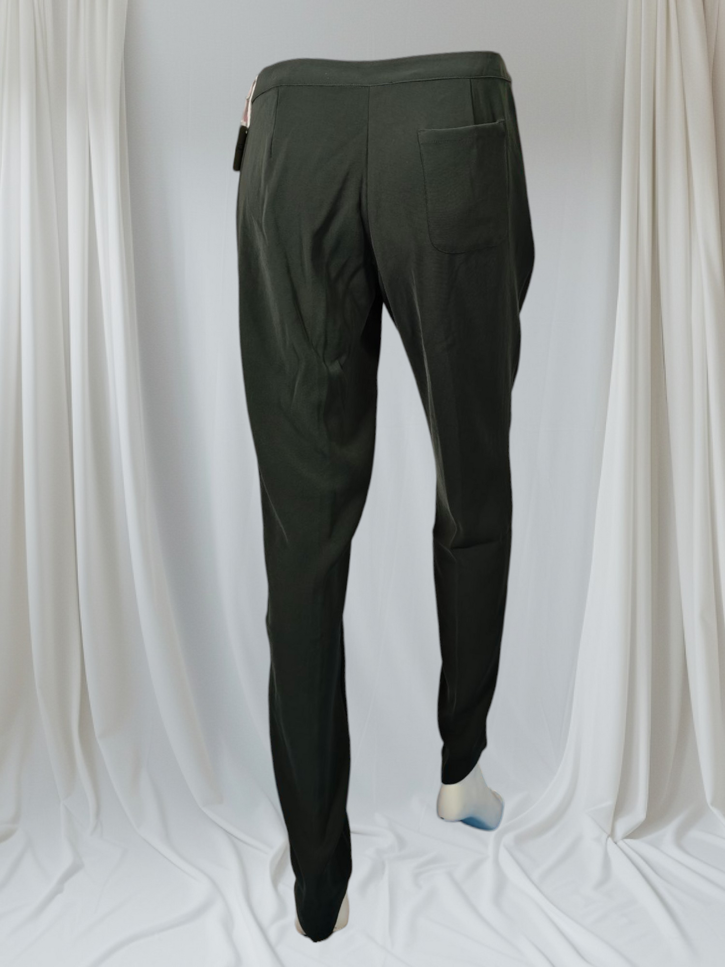 Américain Vintage – Pantalon droit fluide vert foncé