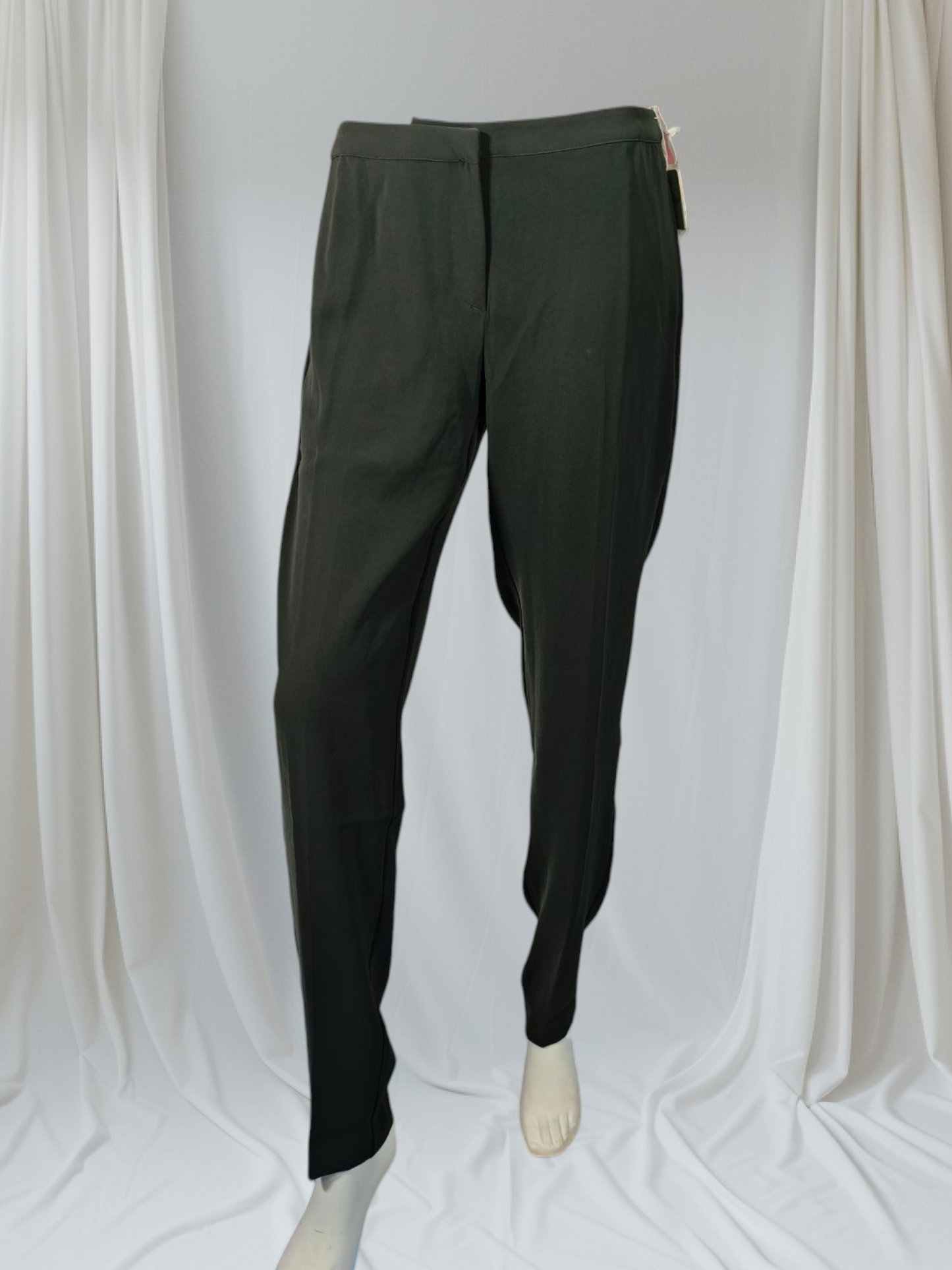 Américain Vintage – Pantalon droit fluide vert foncé