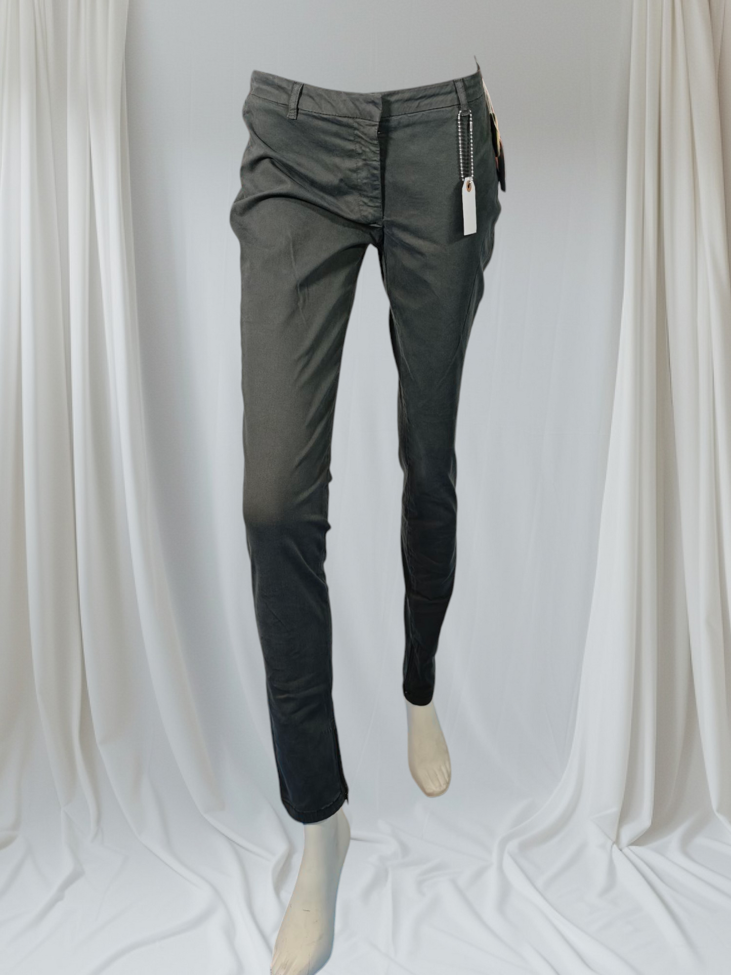 Américain Vintage – Pantalon ajusté gris métallisé