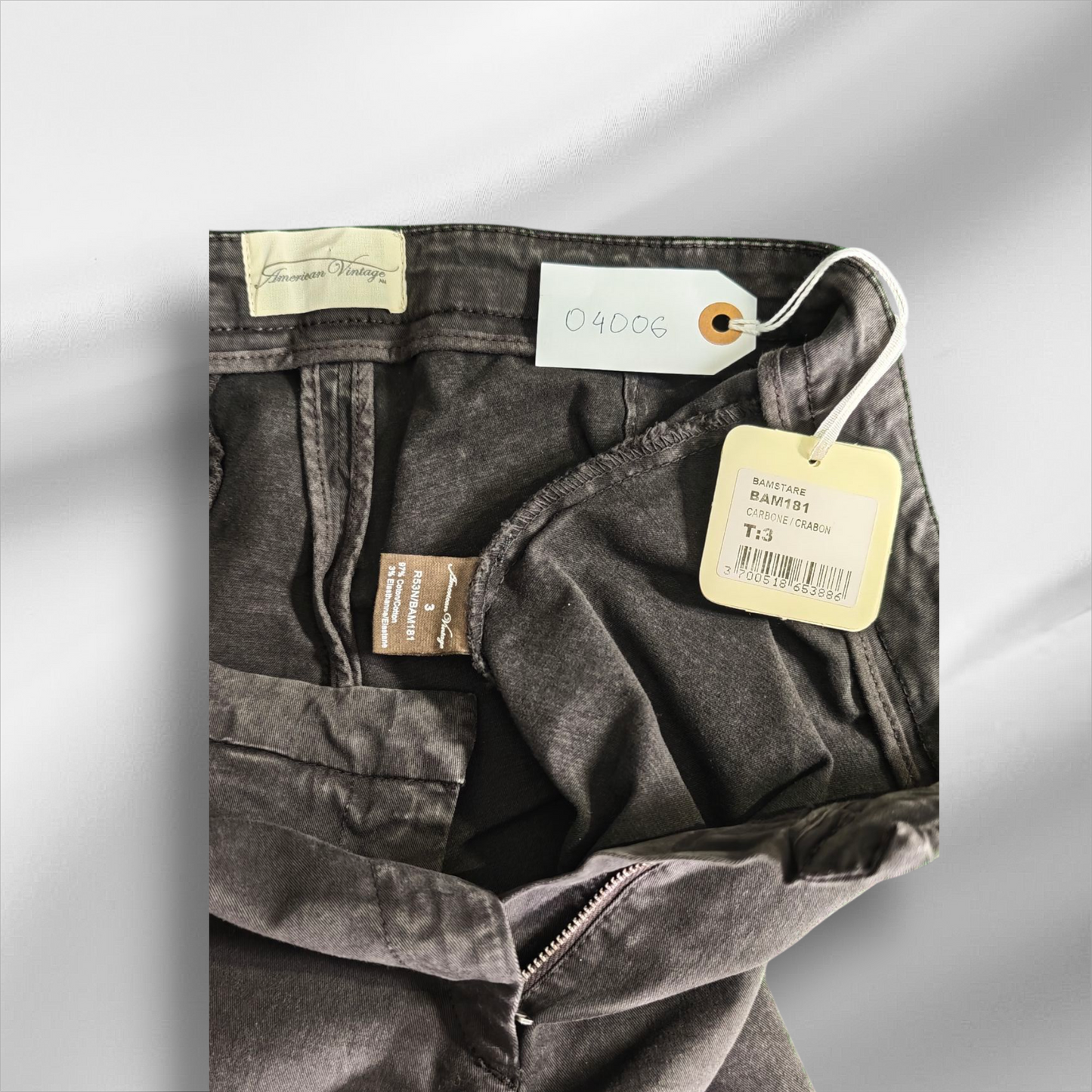 Américain Vintage – Pantalon ajusté noir carbone