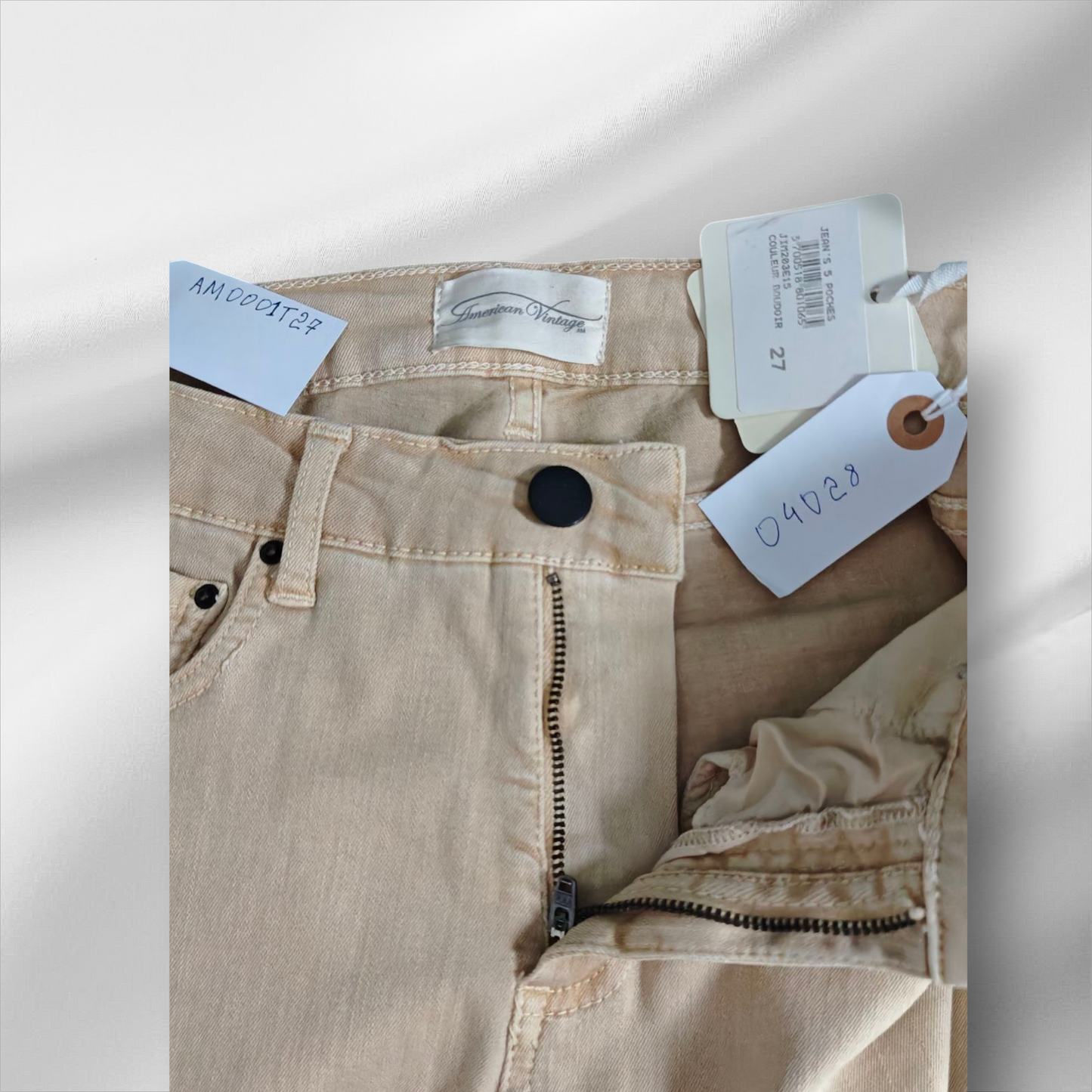 Américain Vintage – Jean skinny beige clair