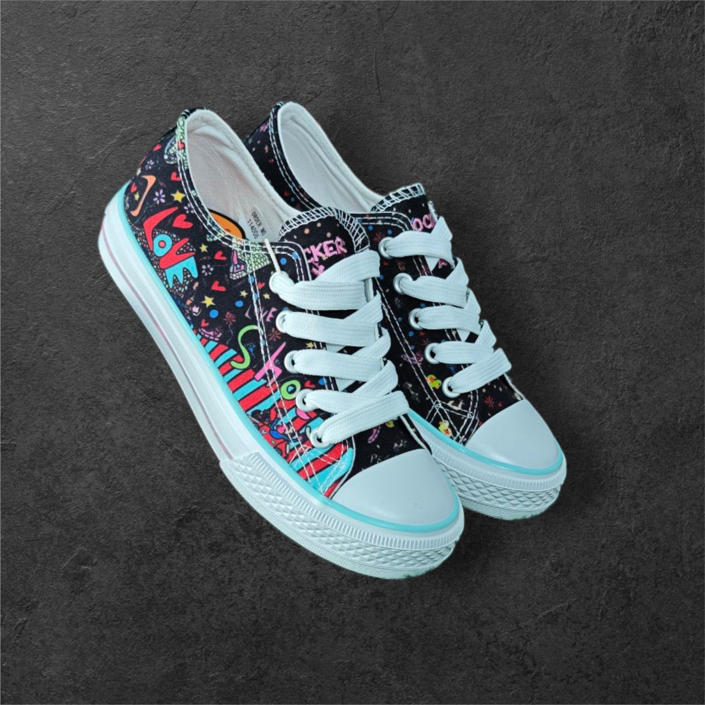 Sneakers Graphiques Noir/Fuchsia