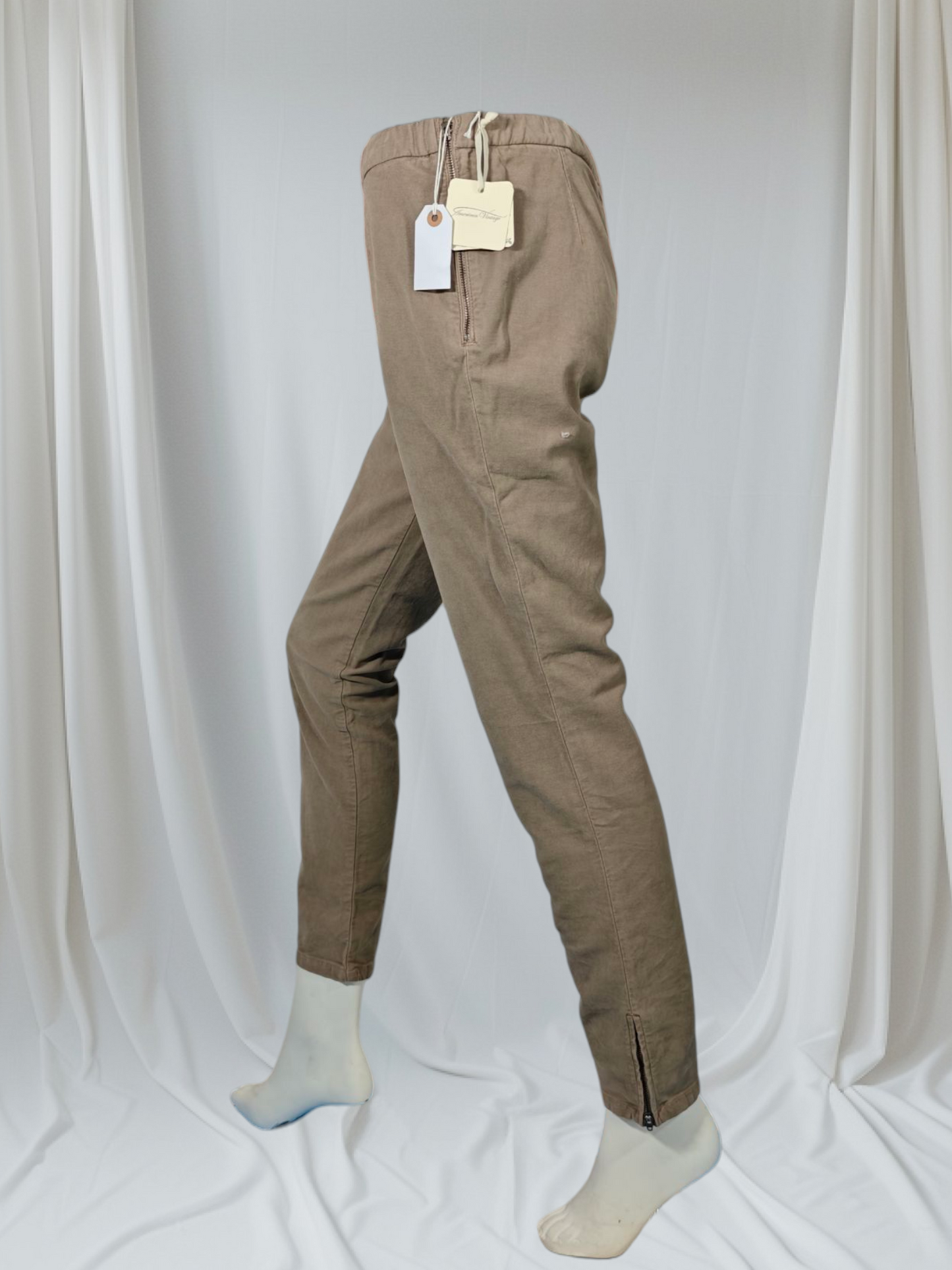Américain Vintage – Pantalon ajusté beige taupe