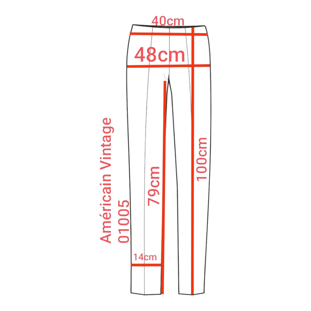 Américain Vintage – Pantalon ajusté noir carbone