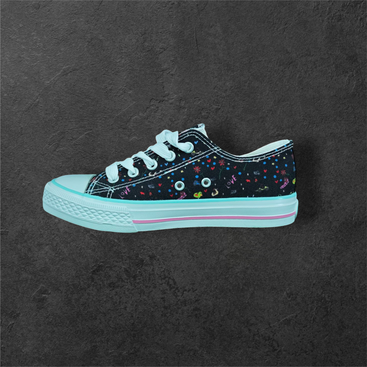Sneakers Graphiques Noir/Fuchsia
