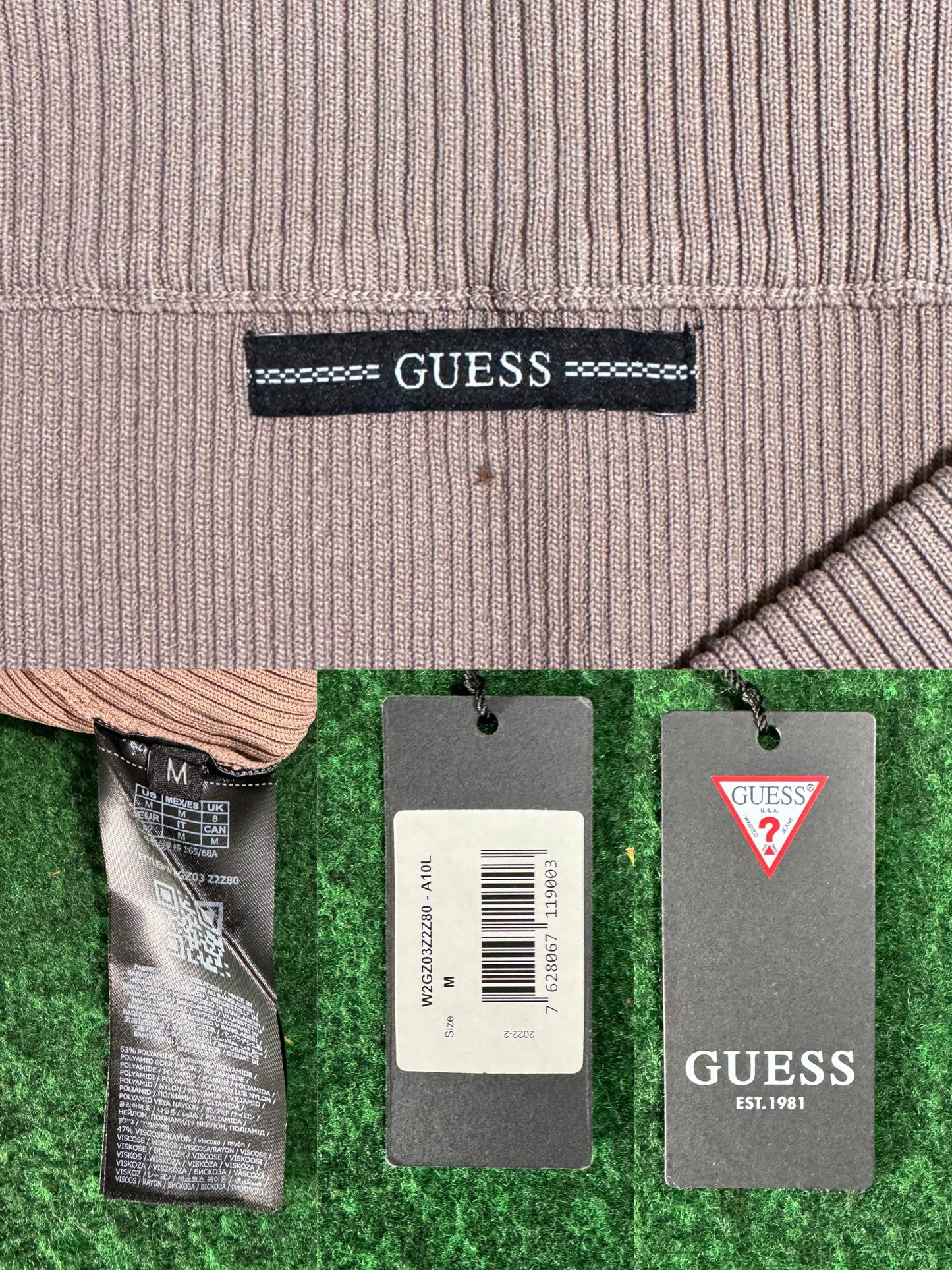 Guess – Short côtelé en maille chocolat