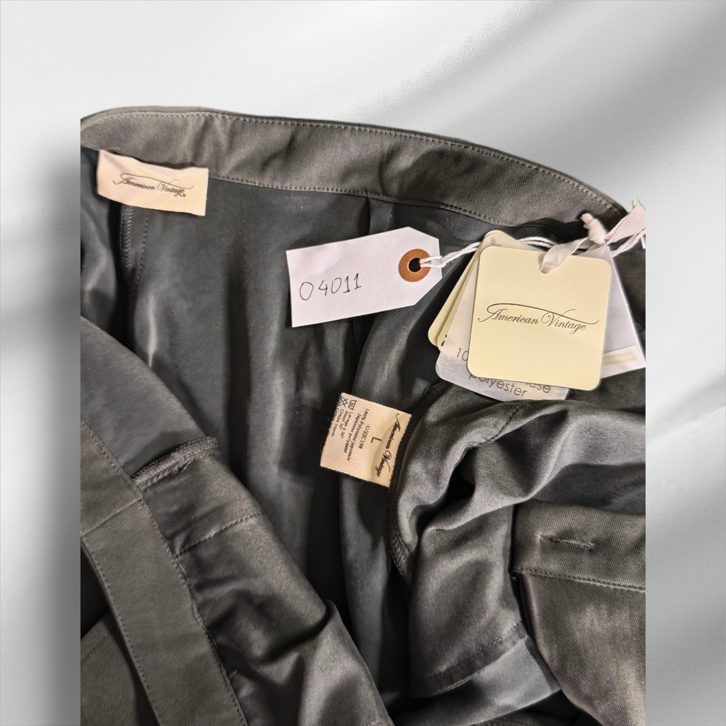 Américain Vintage – Pantalon droit fluide vert foncé