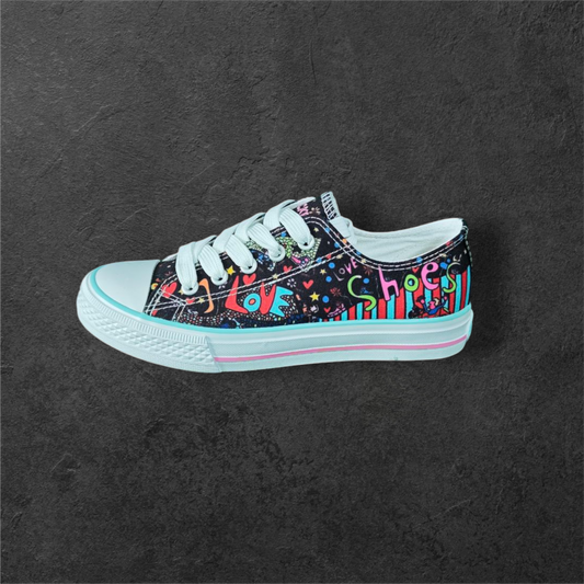 Sneakers Graphiques Noir/Fuchsia