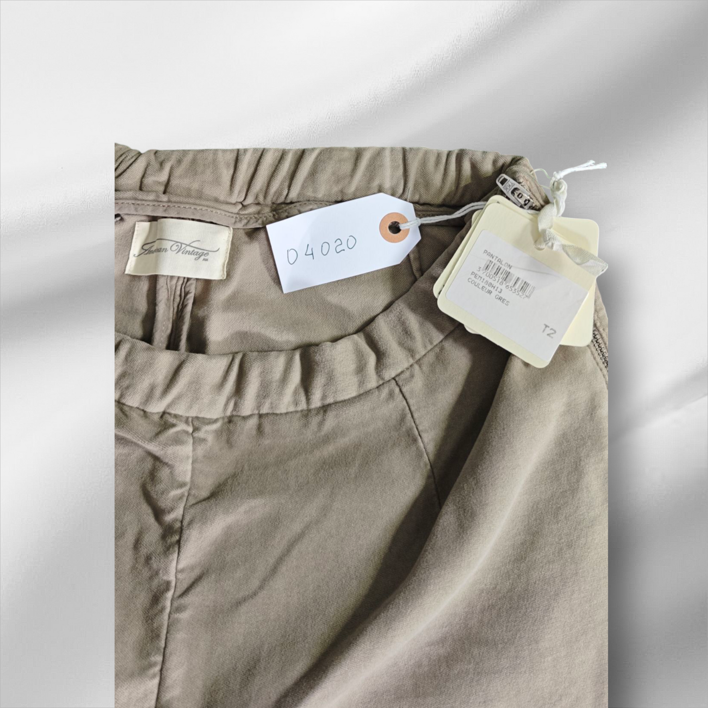 Américain Vintage – Pantalon ajusté beige taupe