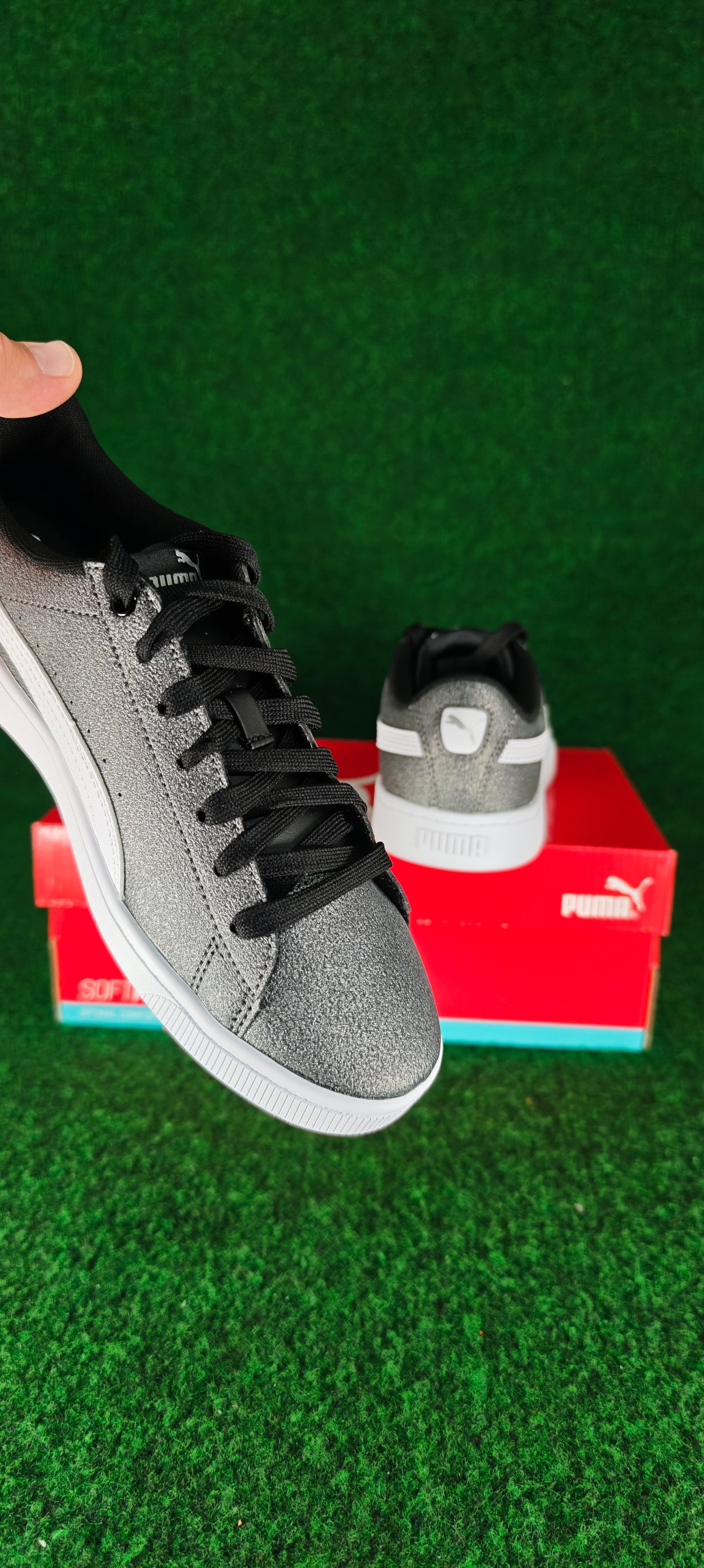 Puma Vikky v2 Glitz 2 Jr – Argent / Blanc / Noir