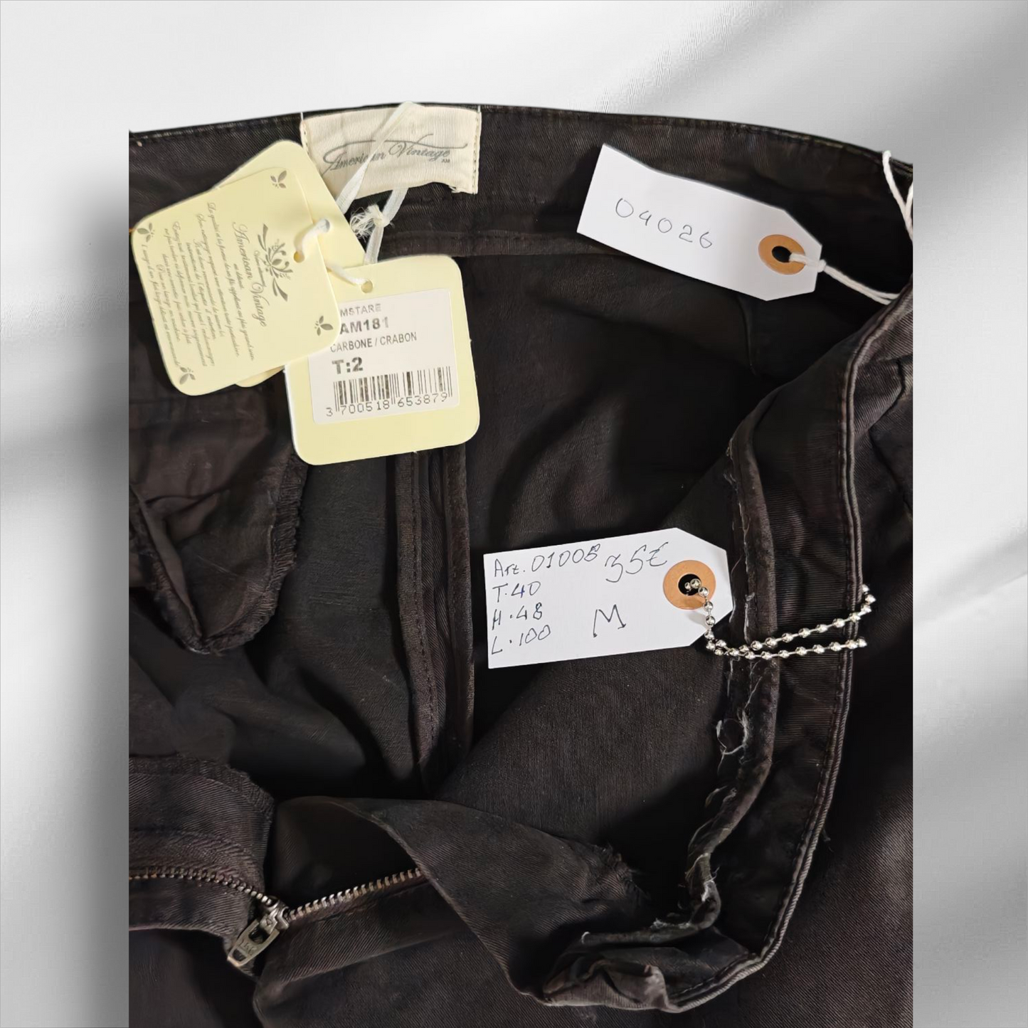 Américain Vintage – Pantalon ajusté noir carbone