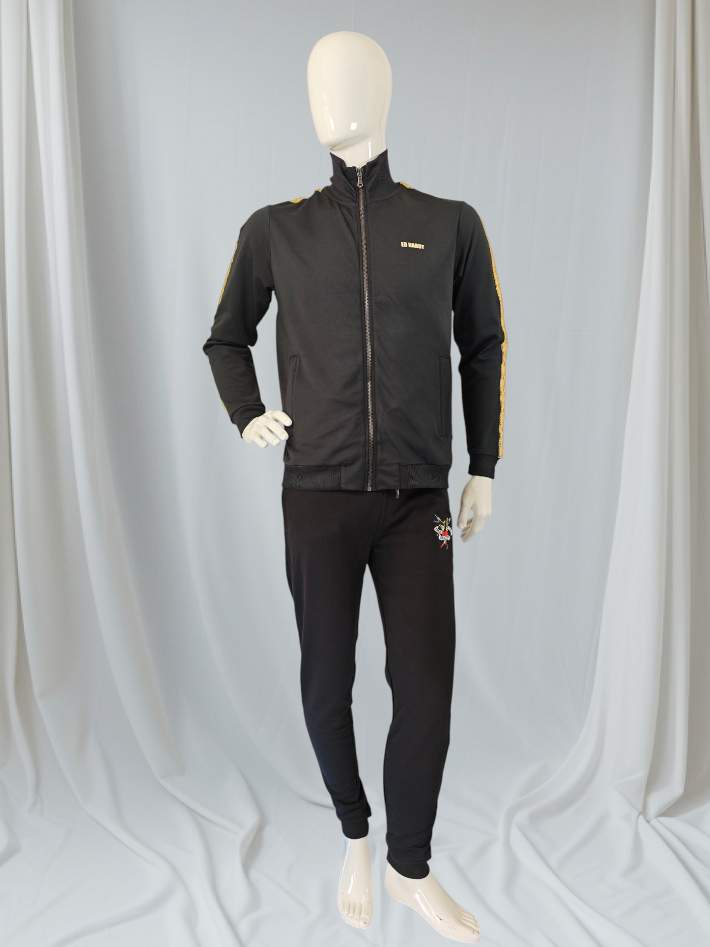 Ed Hardy – Ensemble “Cheetah Crystal Track Top & Till Death Jogger”