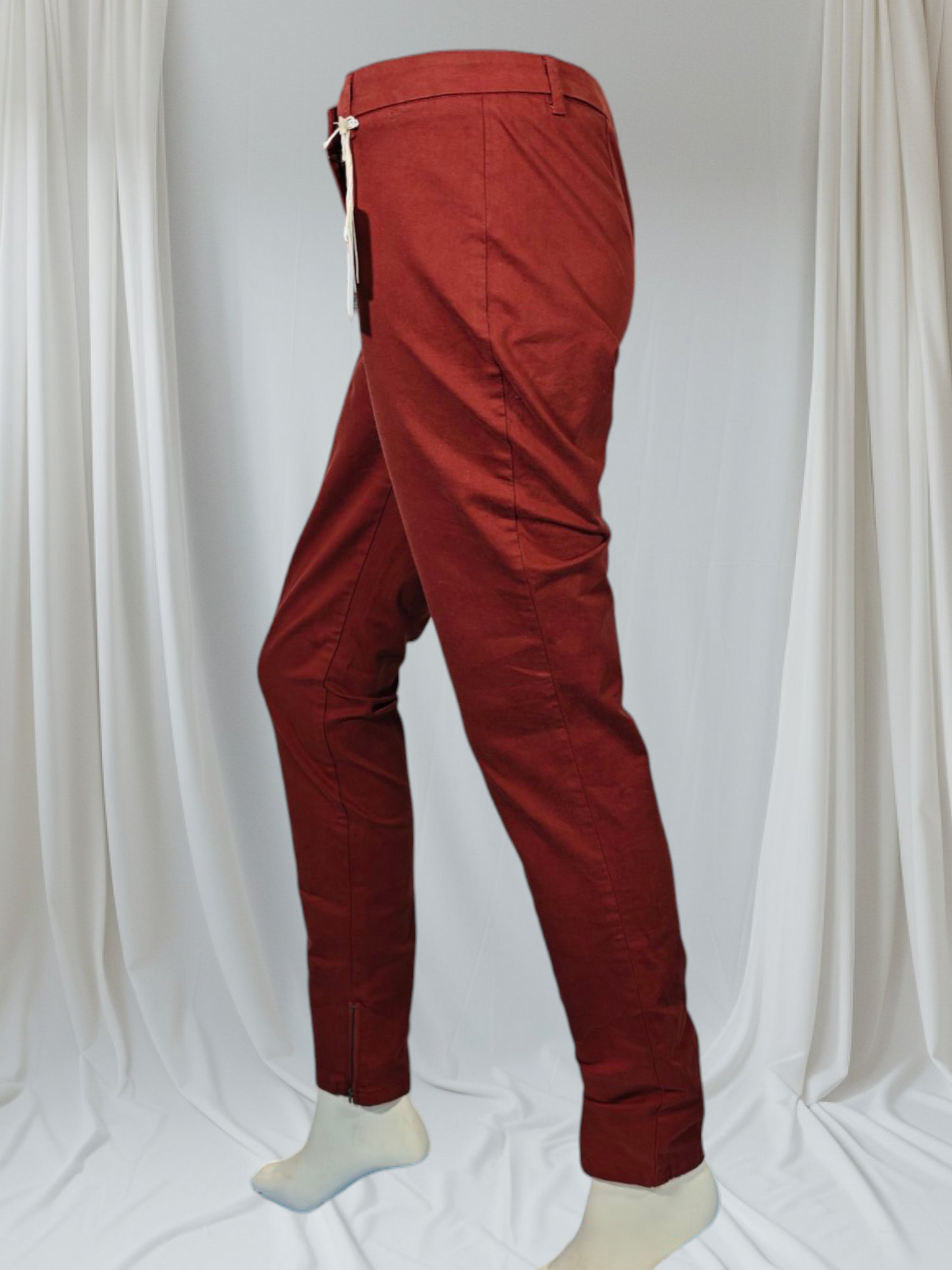 Américain Vintage – Pantalon slim rouge brique