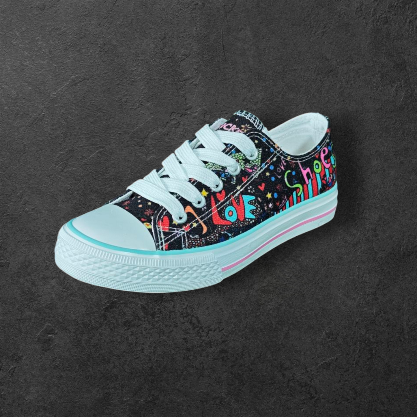 Sneakers Graphiques Noir/Fuchsia